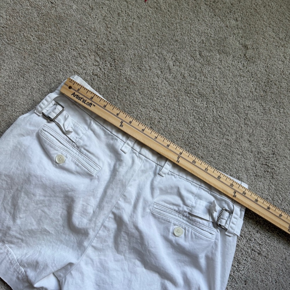 Vince Womens White Cotton Dress Chino Shorts Side Buckle Size 4 - Picture 4 of 6
